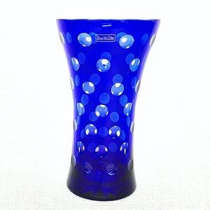 🏠 Cobalt to Clear Crystal Glass Vase